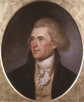 Thomas Jefferson, painted by Charles Willson Peale. Philadelphia, 1791, a la Viquipèdia