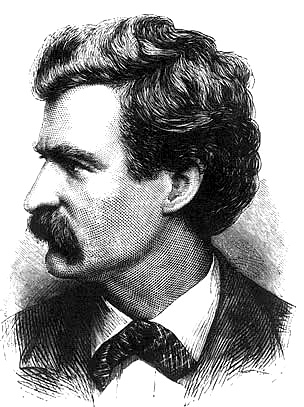 Dibuix de Mark Twain a l'Appleton Journal, 1874, a la Viquipèdia