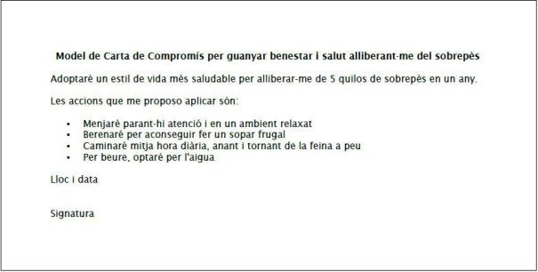 Model de carta de compromís