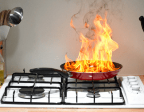 Kitchen oil fire